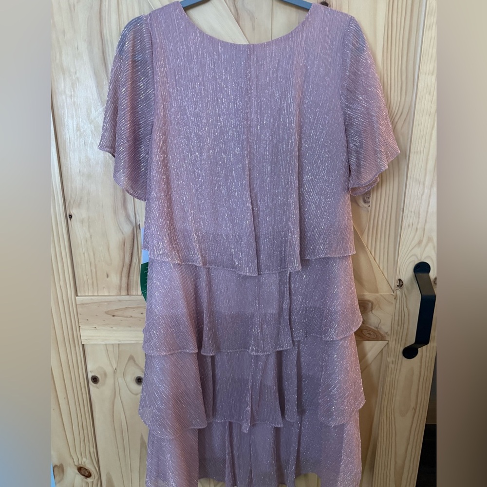 SLNY Shimmering Mauve High Low Dress - Picture 10 of 10